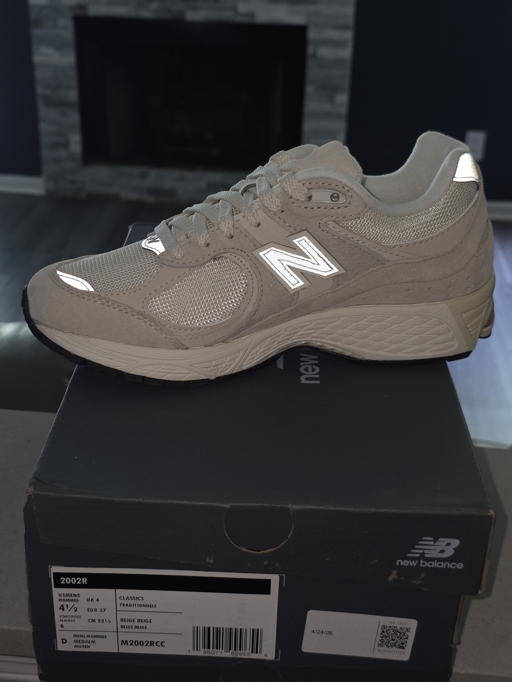 New Balance Men's 2002R Beige/Taupe Suede Mesh Sneaker